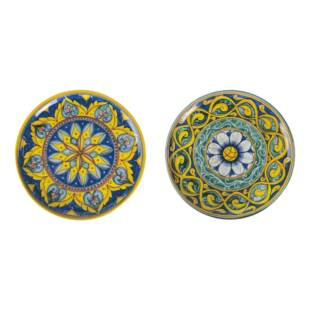 Set piatti pizza Scilla Villa D'Este in porcellana decoro maiolica 33 cm