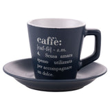 VILLA D'ESTE HOME TIVOLI Victionary Tazza Caffè con Piattino Set 6 Pezzi 100ml con Stand Gres