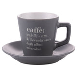 VILLA D'ESTE HOME TIVOLI Victionary Tazza Caffè con Piattino Set 6 Pezzi 100ml con Stand Gres