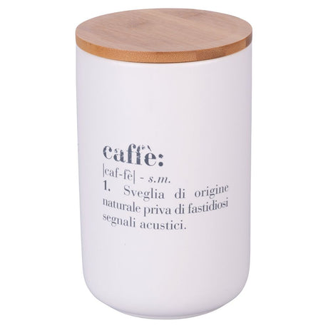 Barattolo caffè Victionary Villa D'Este in ceramica opaca con coperchio bambù