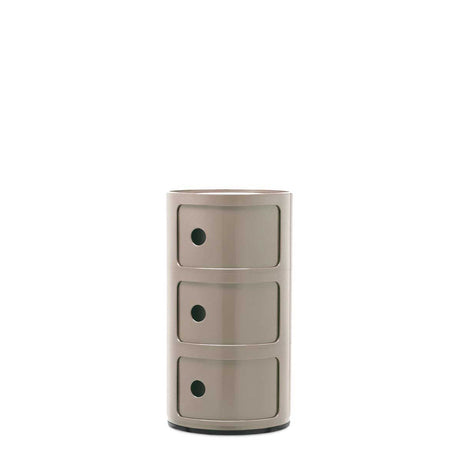 Componibili Kartell in ABS metallizzato tortora lucido 3 cassetti