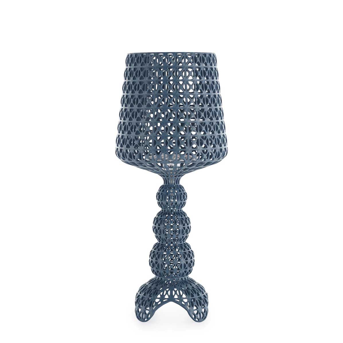 Lampada da tavolo Mini Kabuki Kartell in policarbonato azzurro 70 cm