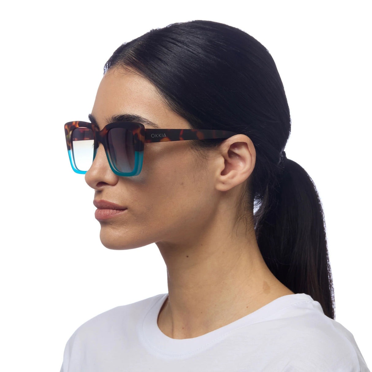 OKKIA Elba Occhiali da Sole Donna Avana Blu