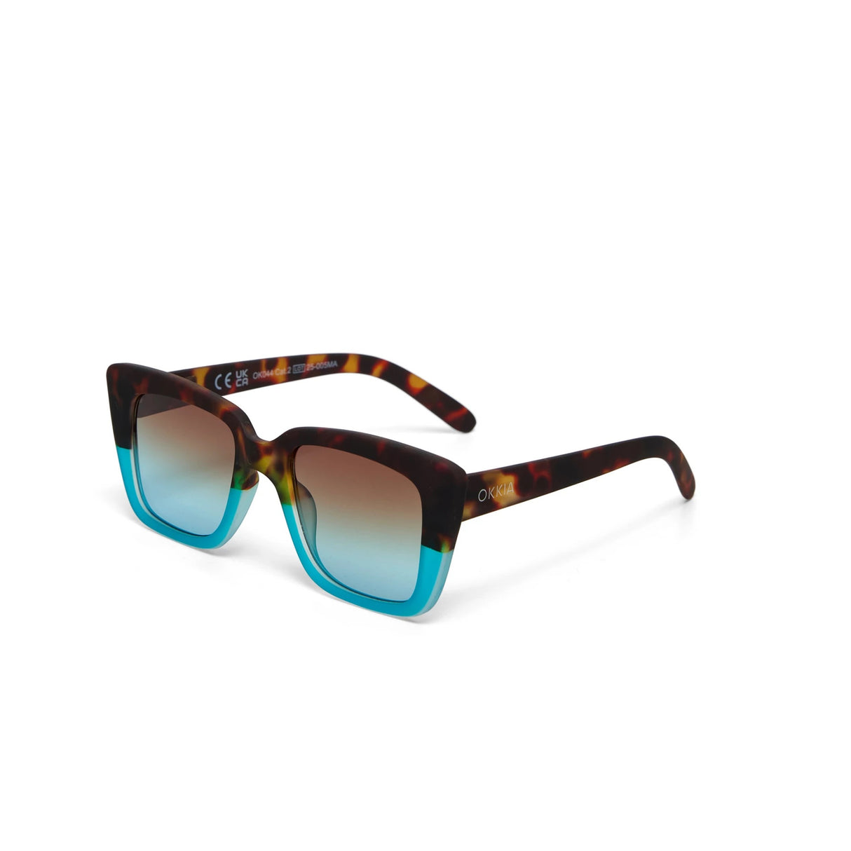 OKKIA Elba Occhiali da Sole Donna Avana Blu