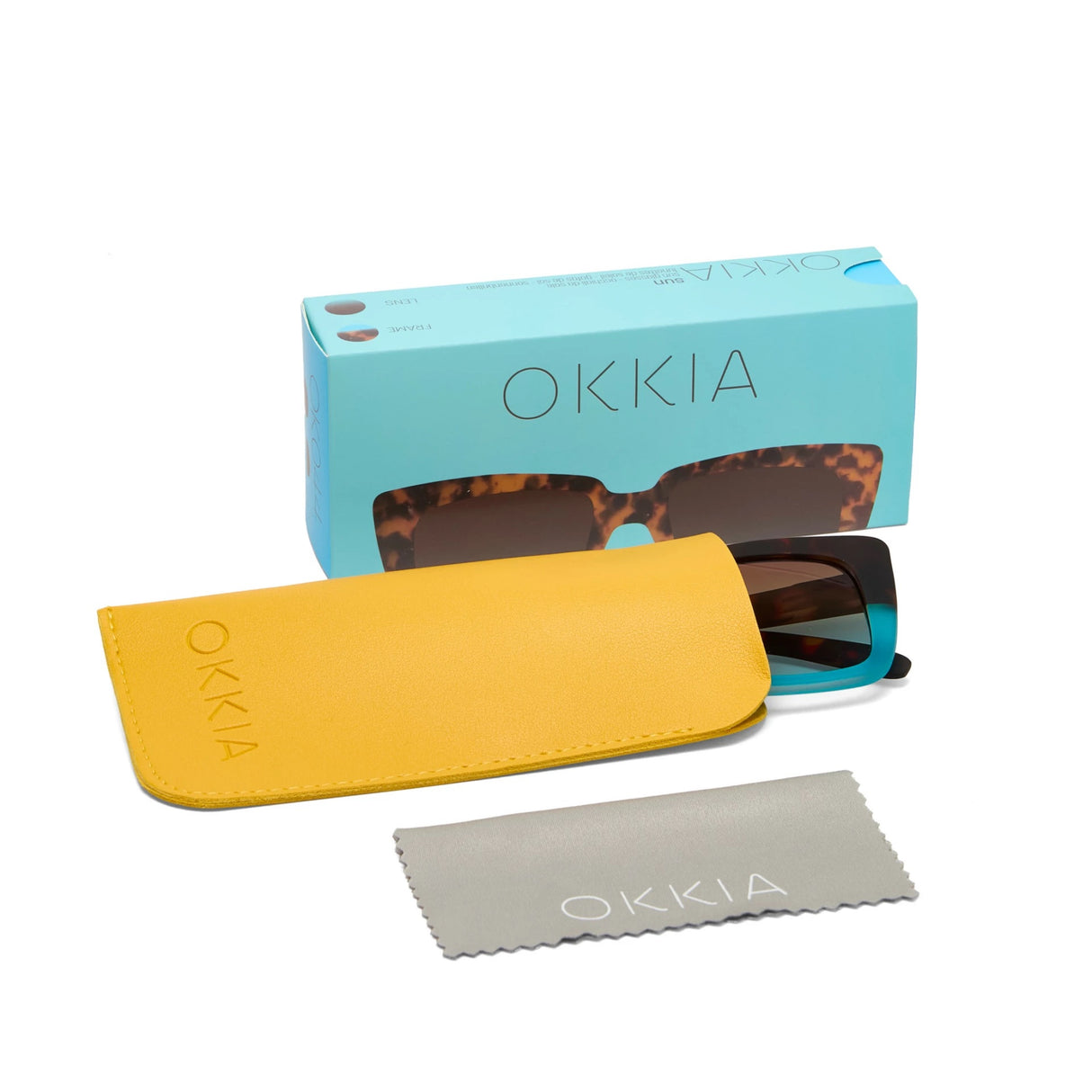 OKKIA Elba Occhiali da Sole Donna Avana Blu