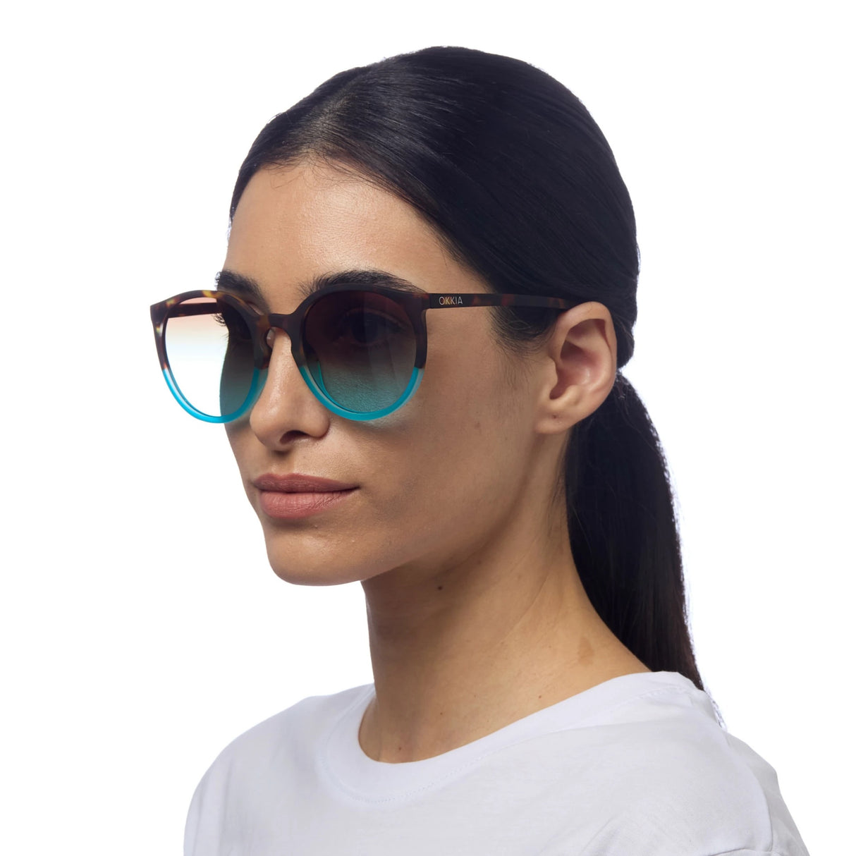OKKIA Berlino Occhiali da Sole Donna Avana Blu