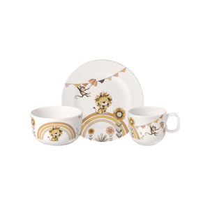 Set pappa bimbo Villeroy & Boch in porcellana decoro Roar 3 pezzi