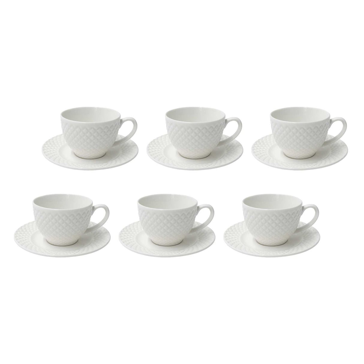 Set 6 tazze caffè Reale La Porcellana Bianca in porcellana bianca lucida