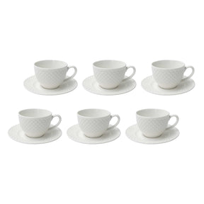 Set 6 tazze caffè Reale La Porcellana Bianca in porcellana bianca lucida
