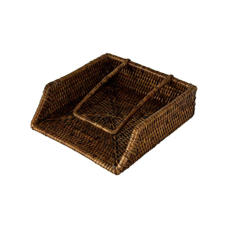 Portatovaglioli Botanio La Porcellana Bianca in rattan intrecciato 22x22 cm