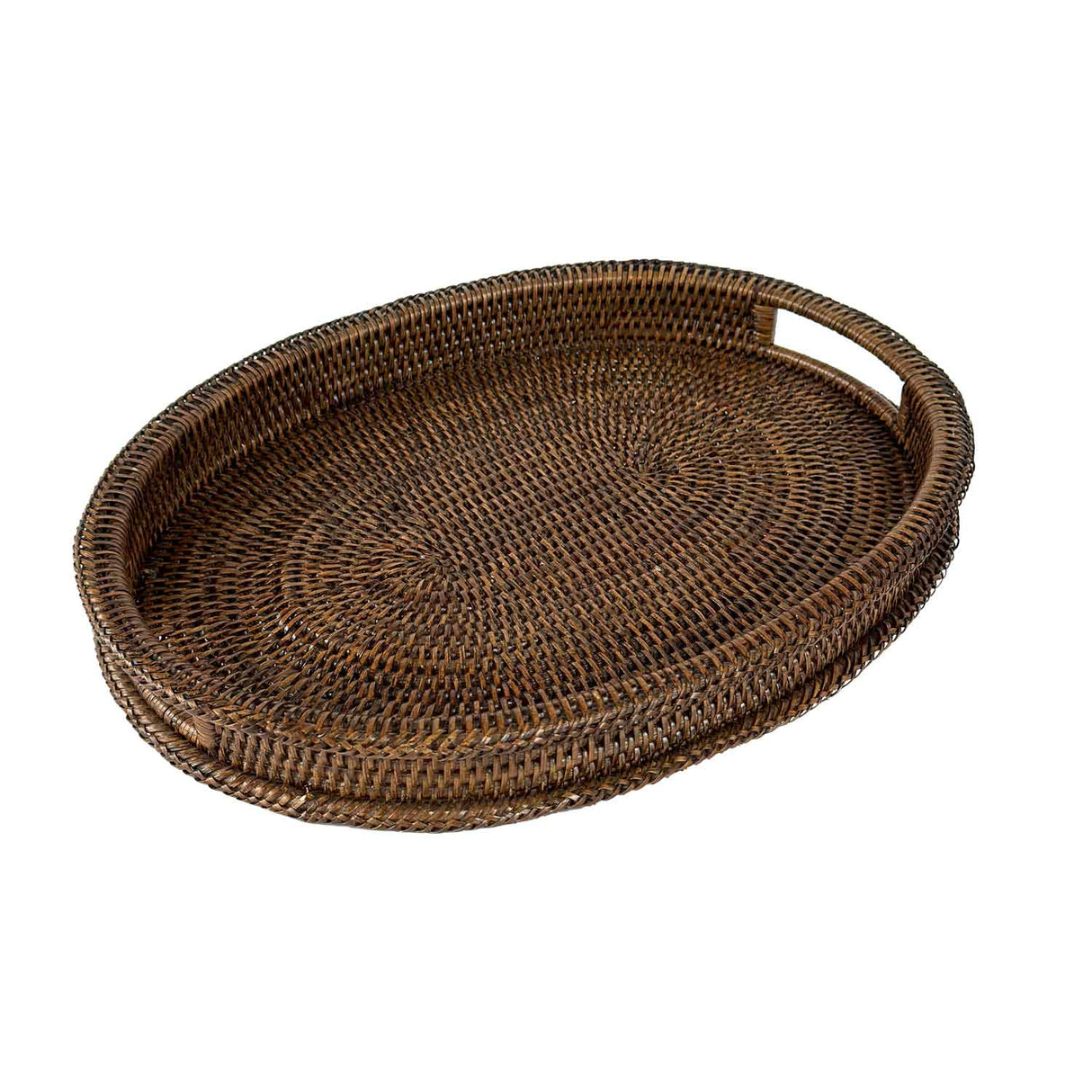 Vassoio ovale Botanio La Porcellana Bianca in rattan intrecciato 45x35 cm
