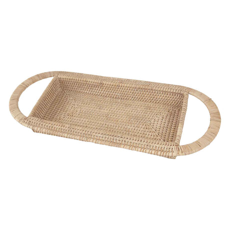Vassoio rettangolare La Porcellana Bianca in rattan intrecciato 58x31 cm