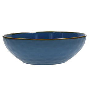 Insalatiera Concerto Rose & Tulipani in stoneware blu avio 26 cm