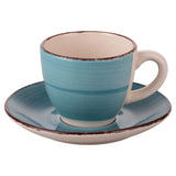 VILLA D'ESTE HOME TIVOLI Baita Acqua Tazzine Caffè con Piattino Set 6 Pezzi 90ml Gres