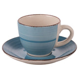 VILLA D'ESTE HOME TIVOLI Baita Acqua Tazzine Caffè con Piattino Set 6 Pezzi 90ml Gres