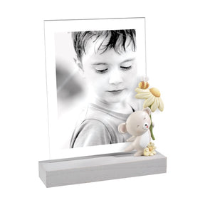 Portafoto con orsetto Mascagni Casa in acrilico e base legno 13x18 cm