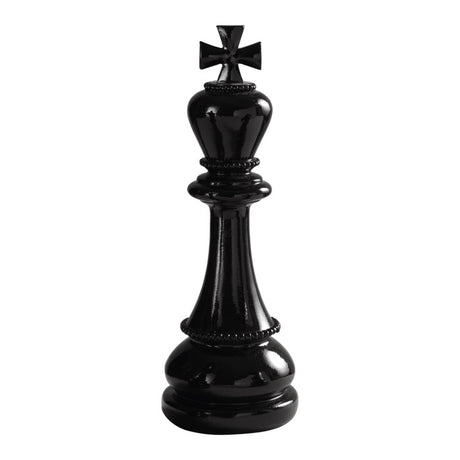 Scultura Re scacchi Mascagni Casa in resina nera 30,5 cm