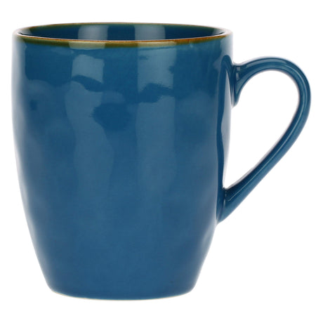 Tazza mug Concerto Rose & Tulipani in stoneware blu con bordo dorato 430 ml