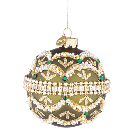 Pallina di Natale Bizzotto in vetro verde diametro 8 cm