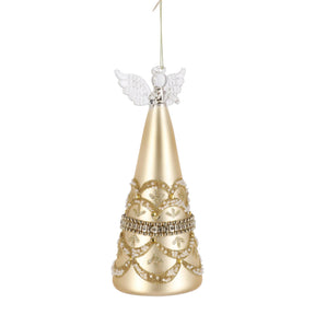 Pendaglio Angelo Beloved Bizzotto in vetro color champagne 21 cm