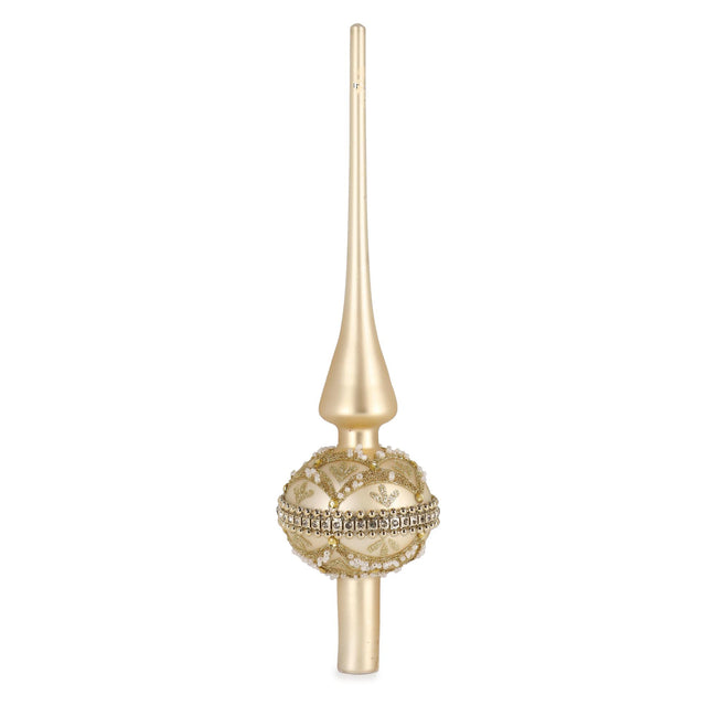 Puntale per albero Bizzotto in vetro soffiato color champagne 30 cm