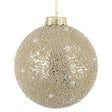 Pallina di Natale Bizzotto in vetro champagne perlato 10 cm