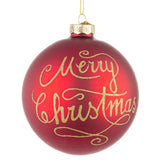 BIZZOTTO Sfera Pallina di Merry Christimas Rosso 10cm Vetro