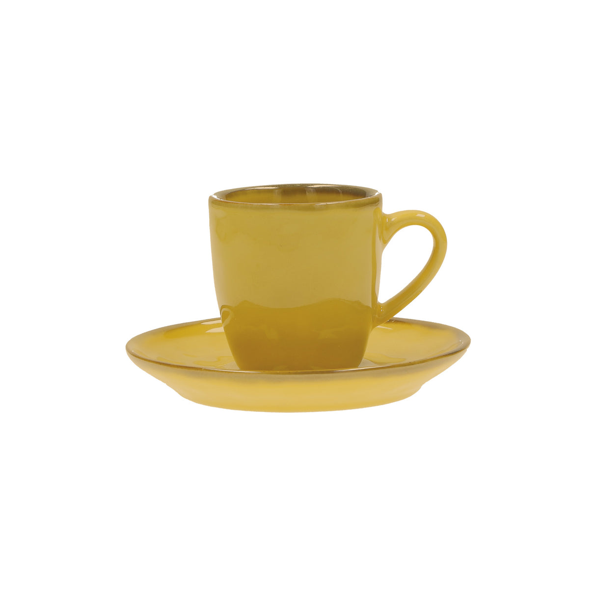 ROSE &amp; TULIPS Concerto Coffee Cup w/Saucer Ocher Stoneware