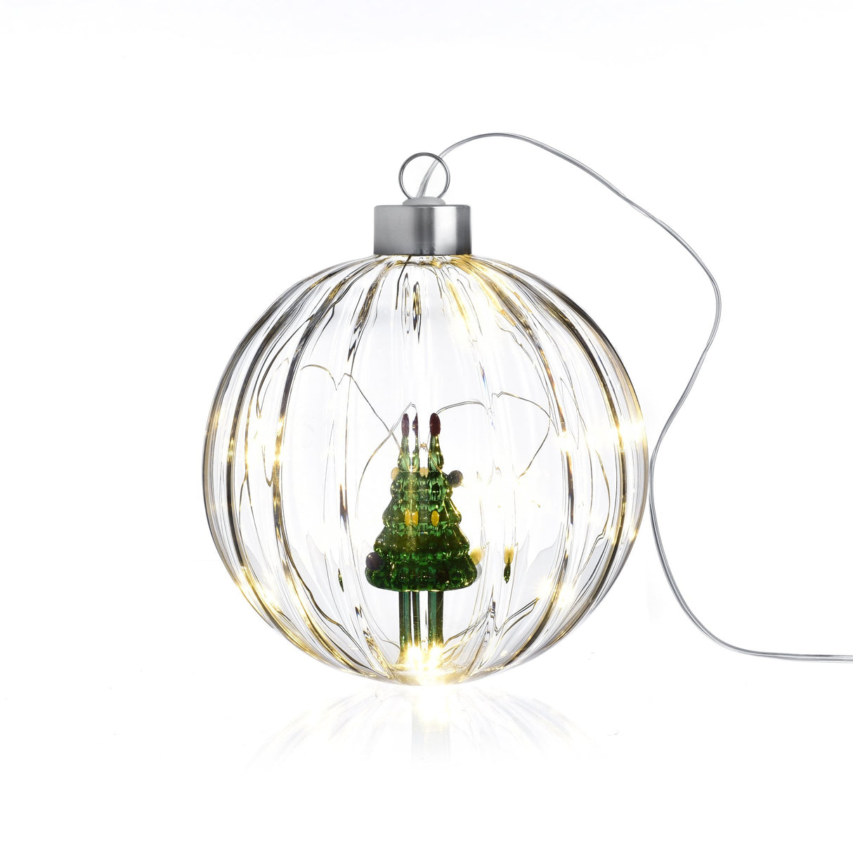 Lampada pallina Natale Ichendorf in vetro borosilicato con cerbiatto 12cm