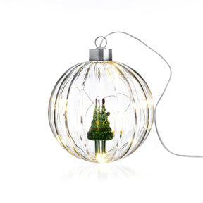 Lampada pallina Natale Ichendorf in vetro borosilicato con cerbiatto 12cm