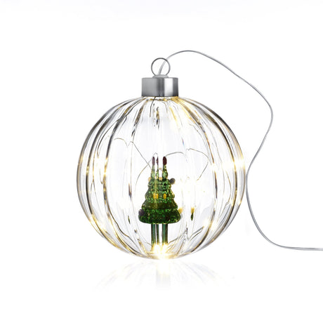 Lampada pallina Natale Ichendorf in vetro borosilicato con cerbiatto 12cm