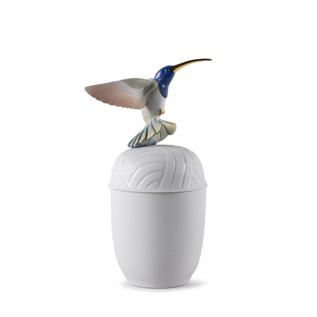 Scrigno Colibrì Lladrò in porcellana decorata a mano 29x18 cm