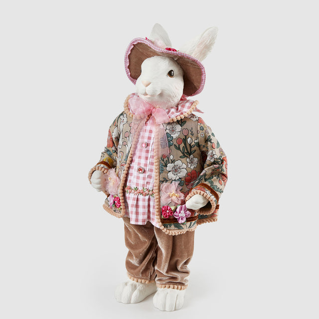 Coniglio Dandy EDG in stoffa con abiti retrò decorazione pasquale 51 cm