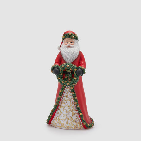Babbo Natale con corona EDG in poliresina decorativa 39x20 cm