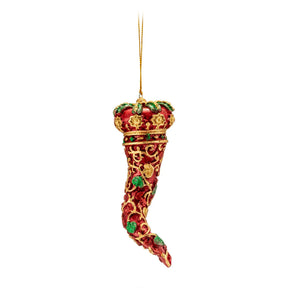 Cornetto portafortuna Palais Royal in resina rossa 15 cm