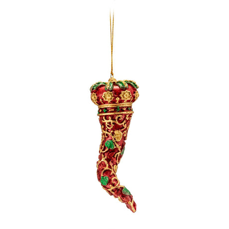 Cornetto portafortuna Palais Royal in resina rossa 15 cm