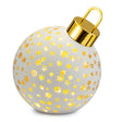 Palla di Natale Palais Royal in vetro bianco con luce LED 25 cm