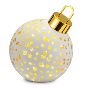 Palla di Natale Palais Royal in vetro bianco con luce LED 25 cm