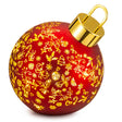 Sfera natalizia inclinata Palais Royal in vetro rosso con LED 30 cm