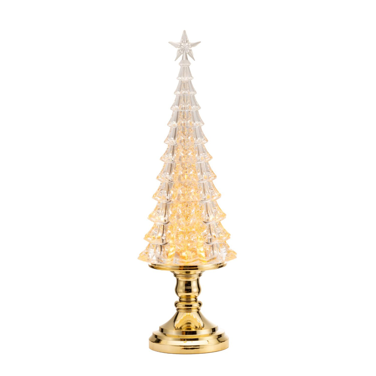 Albero di Natale Palais Royal in resina dorata con luci LED 39 cm