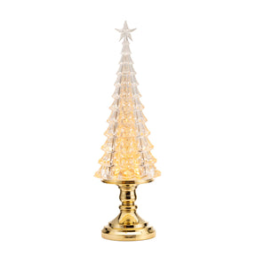 Albero di Natale Palais Royal in resina dorata con luci LED 39 cm