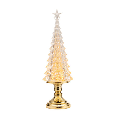 Albero di Natale Palais Royal in resina dorata con luci LED 39 cm