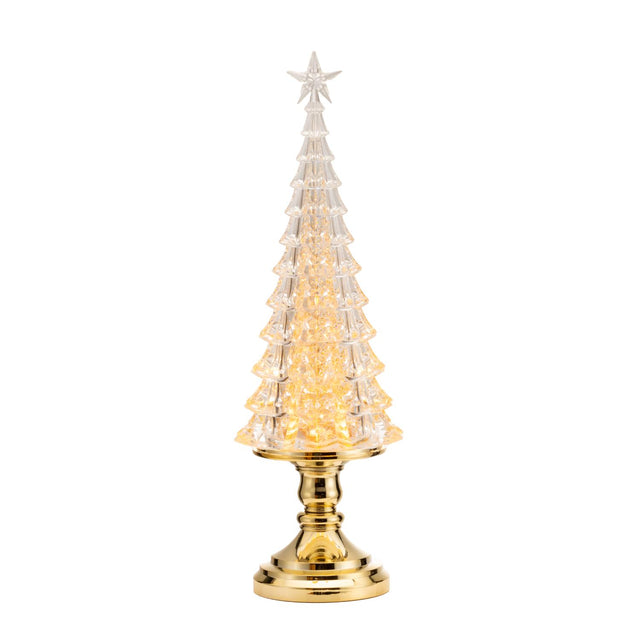 Albero di Natale Palais Royal in resina dorata con luci LED 39 cm
