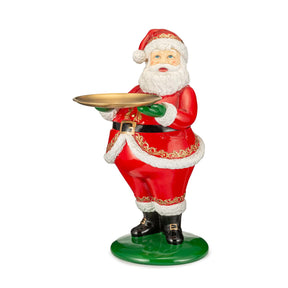 Statuina Babbo Natale con vassoio Palais Royal in resina 61 cm