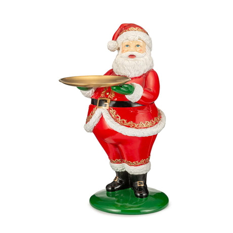 Statuina Babbo Natale con vassoio Palais Royal in resina 61 cm