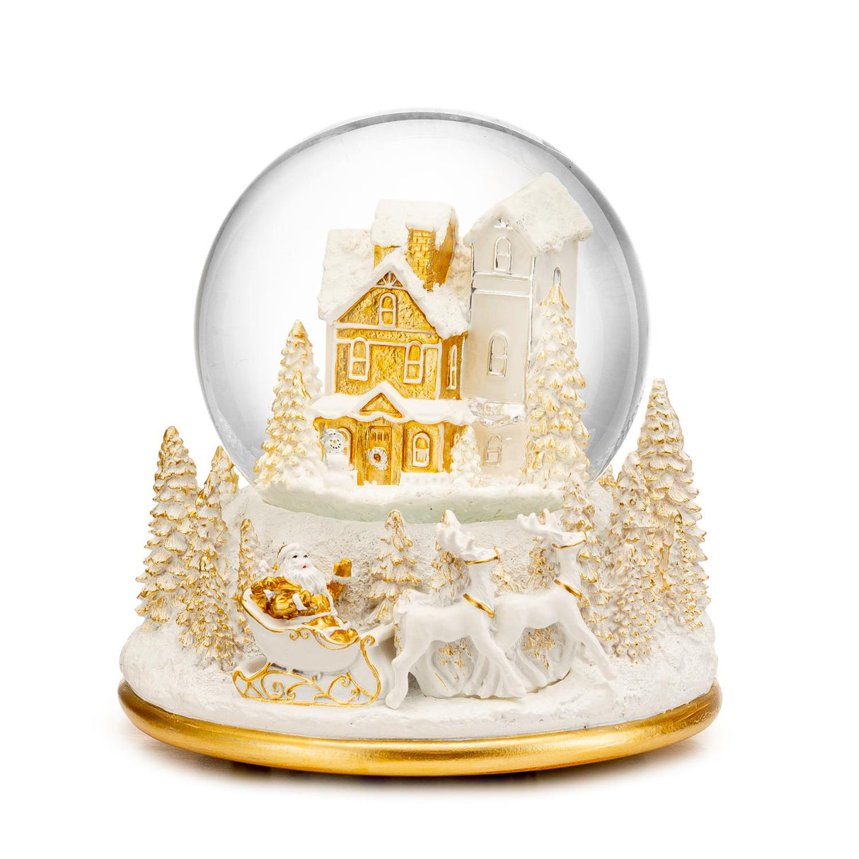 Palla di neve villaggio Natale Palais Royal finitura oro 13,5 cm