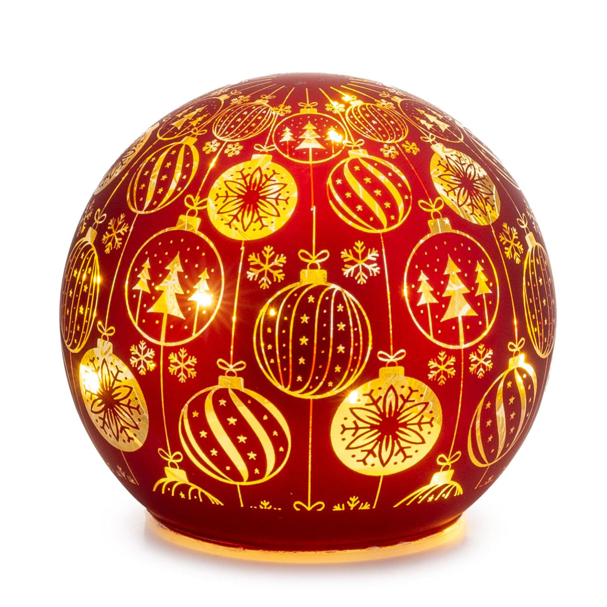 Palla di Natale LED Palais Royal in vetro rosso 12 cm