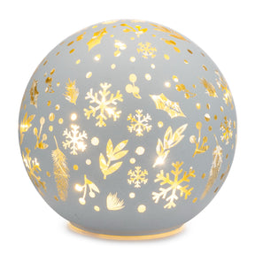 Palla di Natale LED Palais Royal in vetro trasparente 15 cm da tavolo
