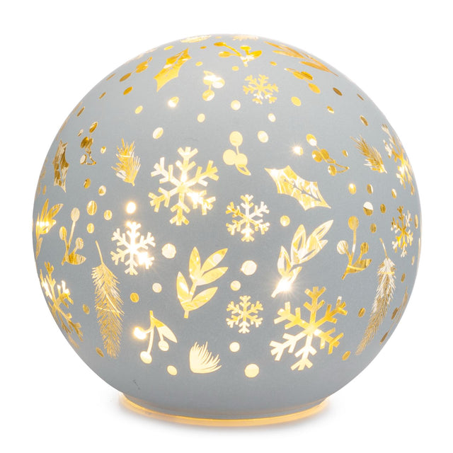 Palla di Natale LED Palais Royal in vetro trasparente 15 cm da tavolo