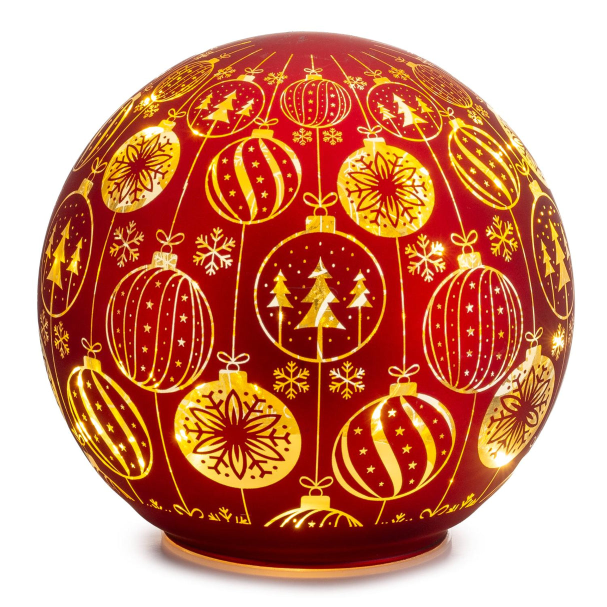 Palla di Natale LED Palais Royal in vetro rosso diametro 15 cm